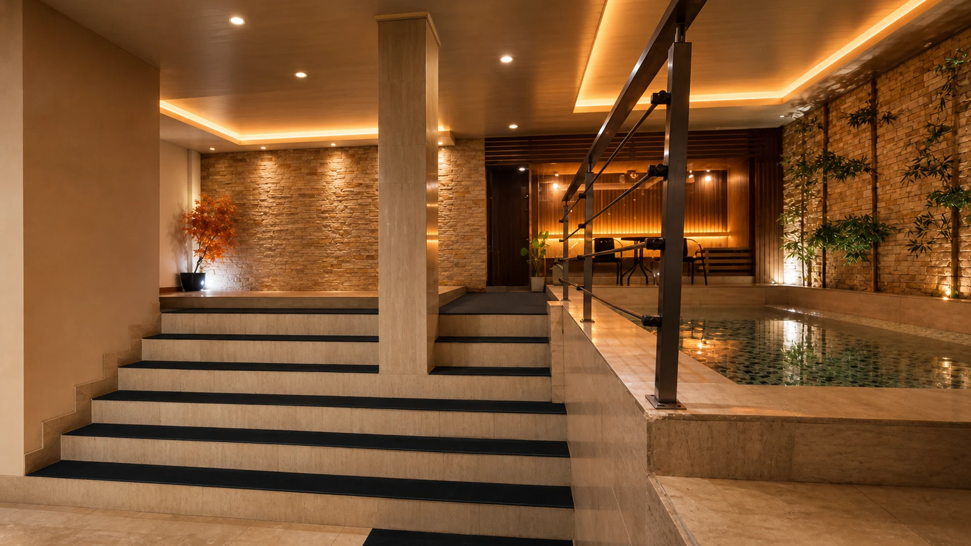 Warm premium spa interior at HAKONE SPA Alam Sutera